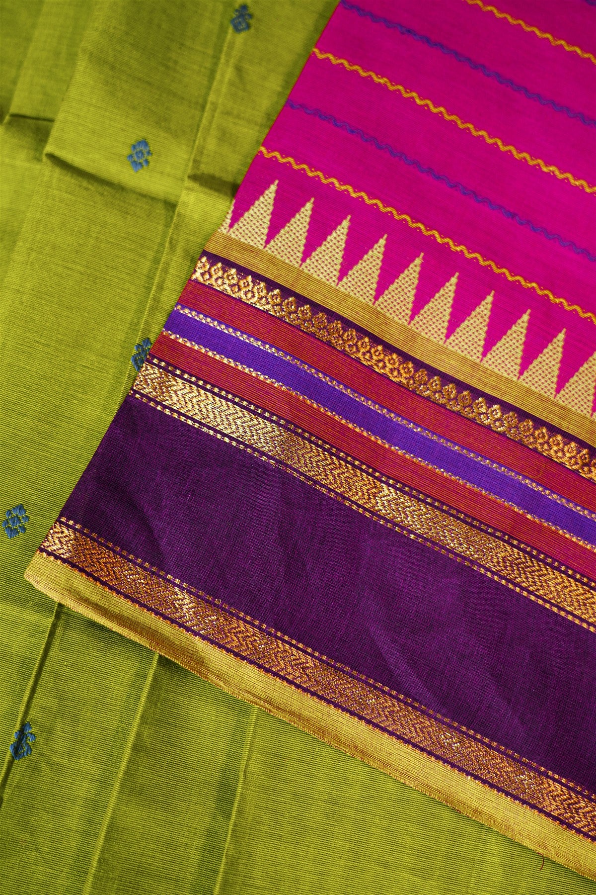 Cotton Pink Zari Border Dress Material