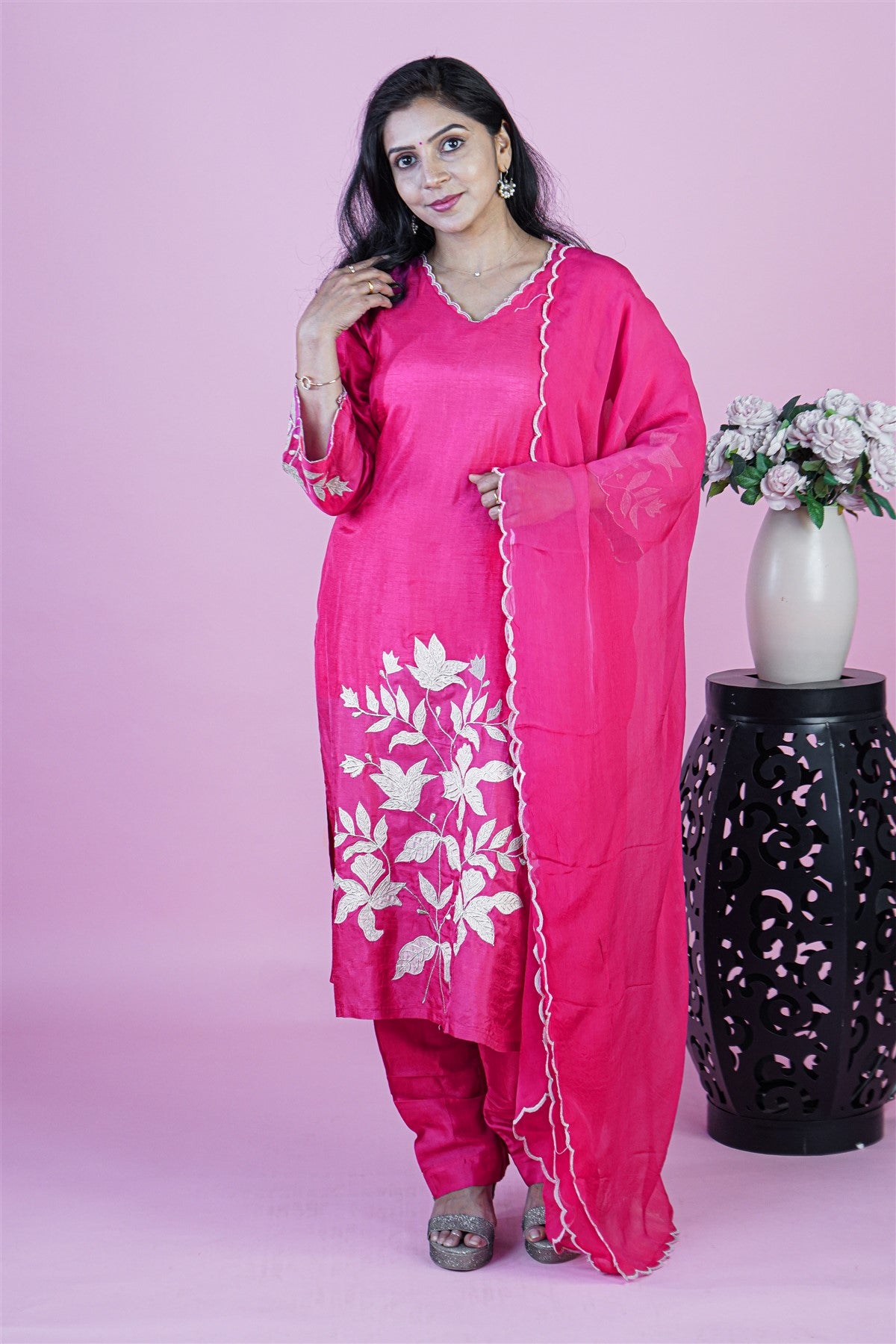 Silk Solid Violet Kurta
