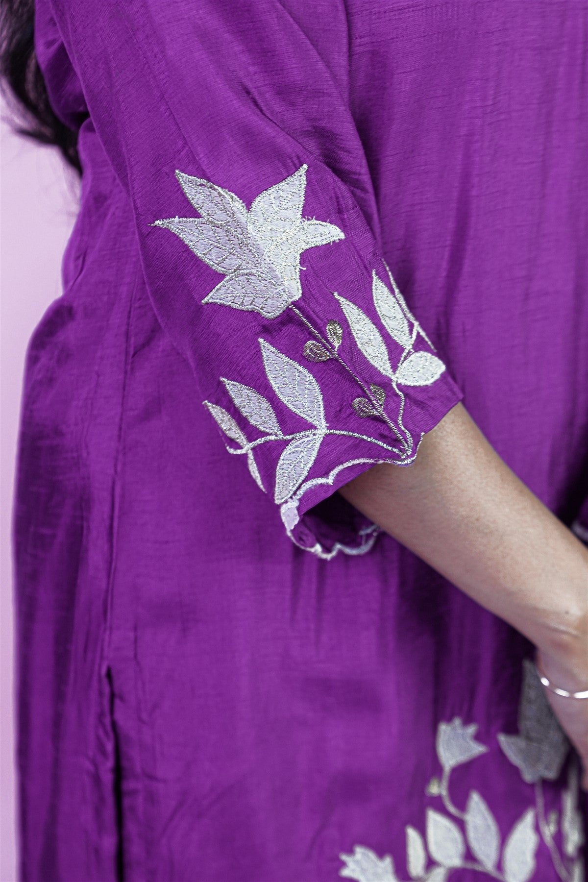 Silk Solid Violet Kurta