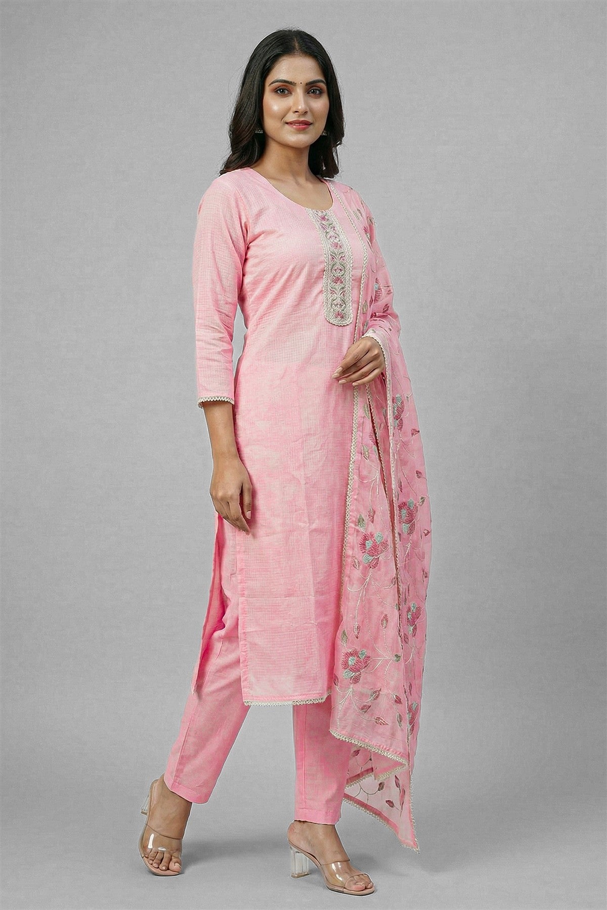 Kota Solid Peach Kurta