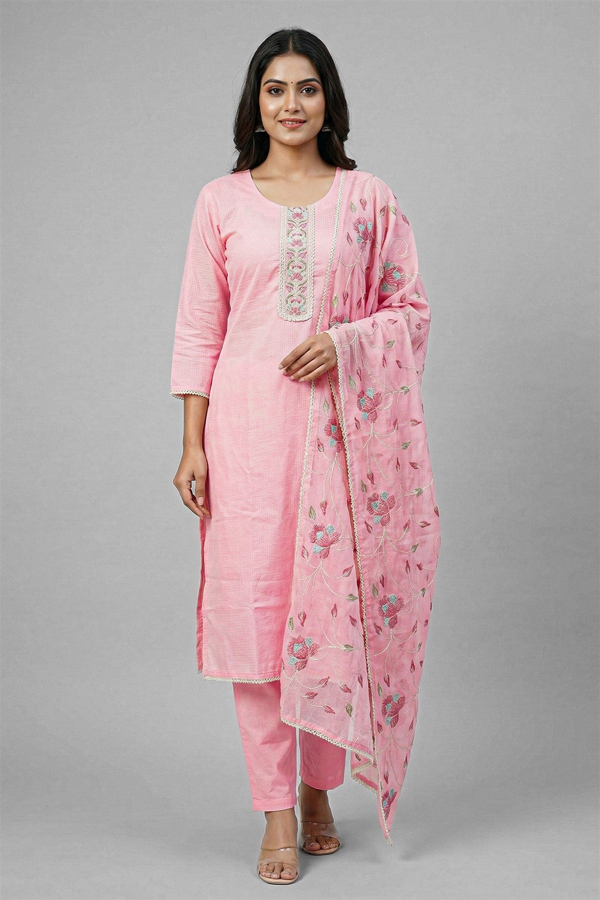 Kota Solid Peach Kurta