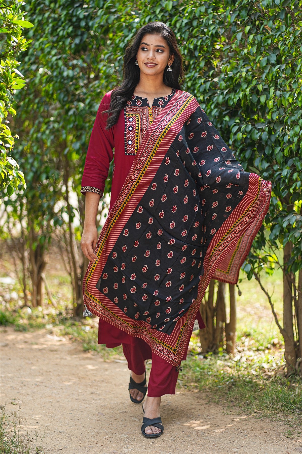 Matka Silk Red Kurta