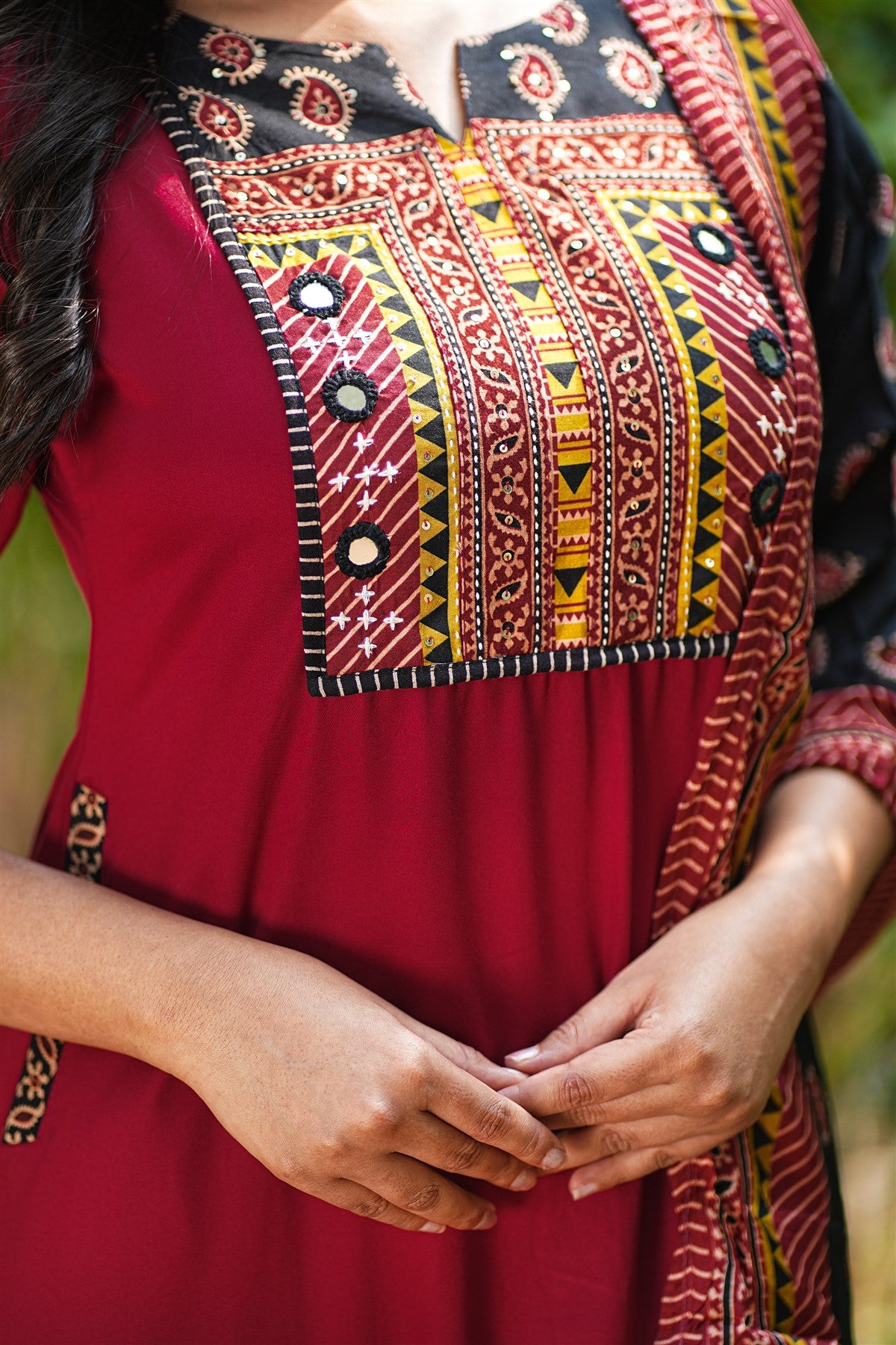 Matka Silk Red Kurta