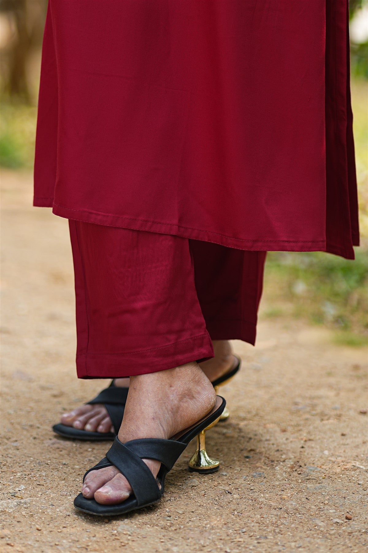 Matka Silk Red Kurta