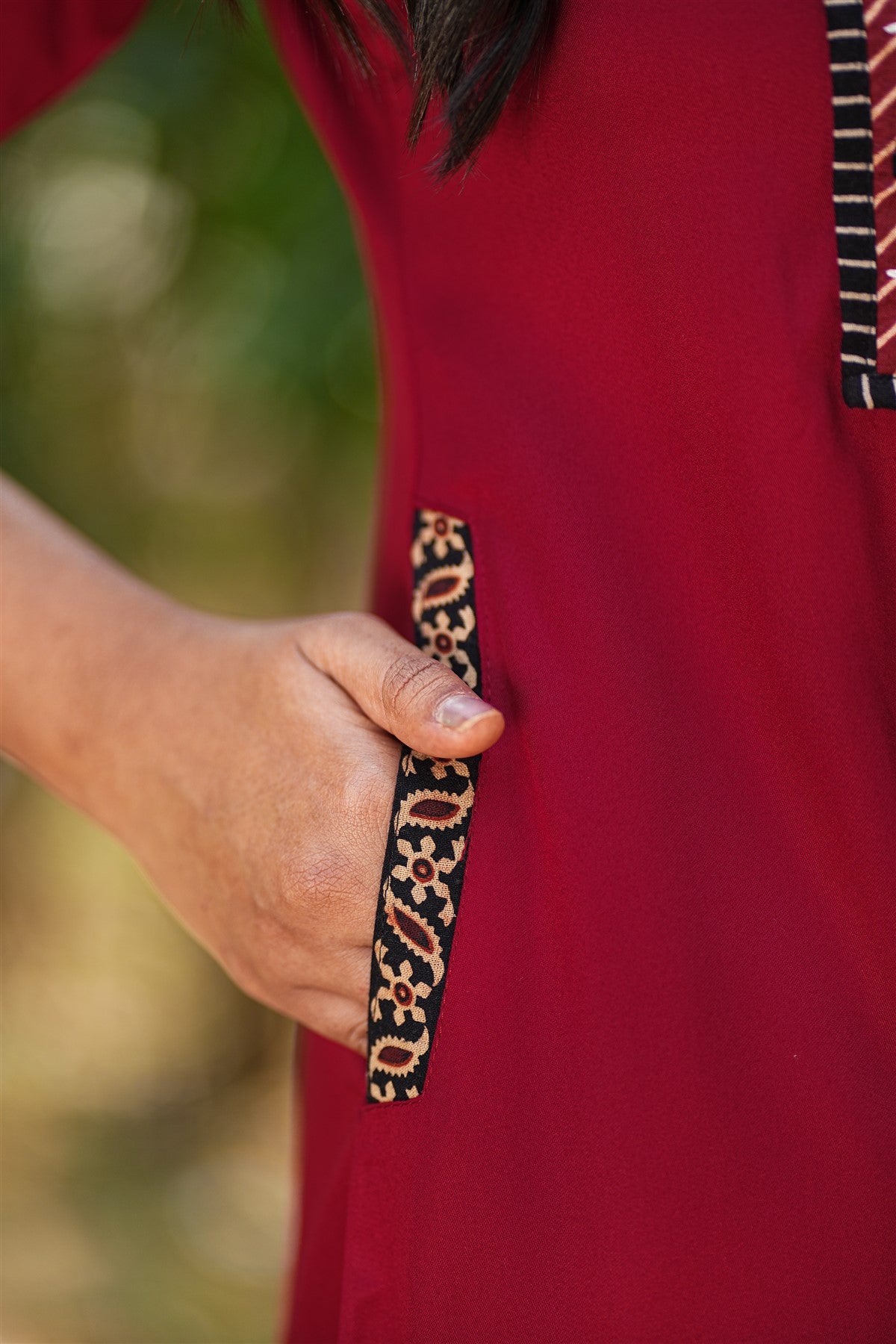 Matka Silk Red Kurta