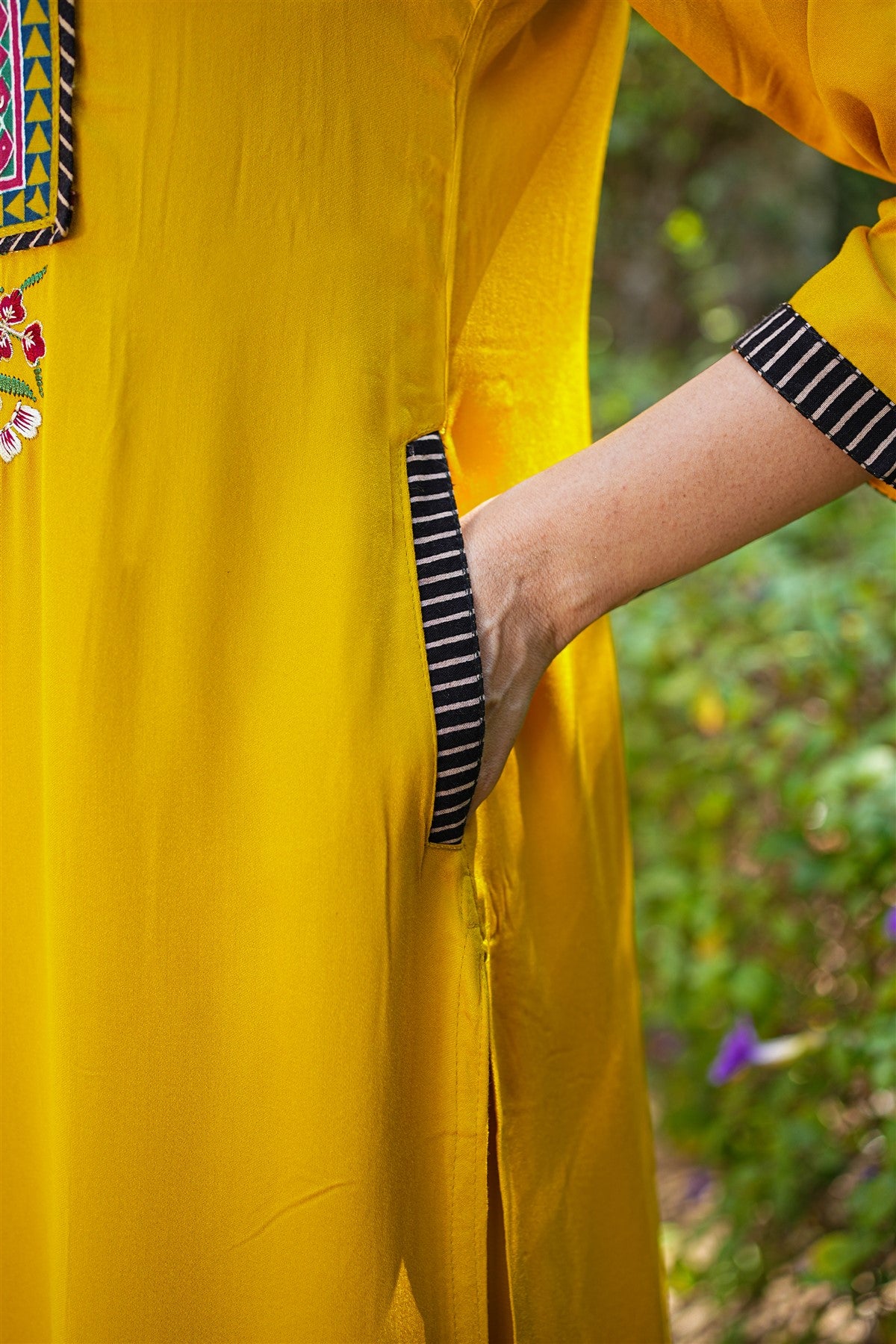 Matka Silk Solid Mustard Yellow Kurti Set With Dupatta
