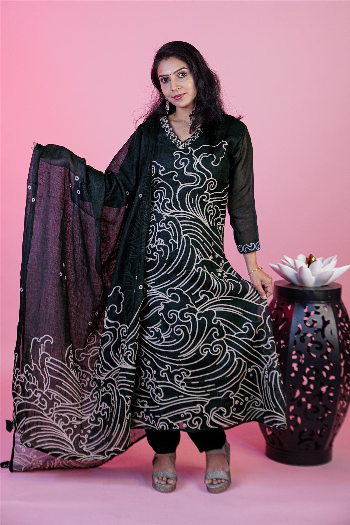 Lenin Solid Black Kurta