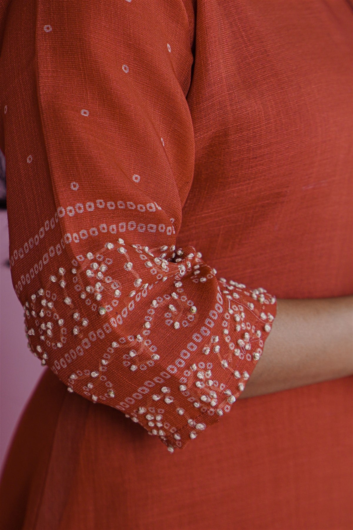 Lenin Solid Rust Kurta