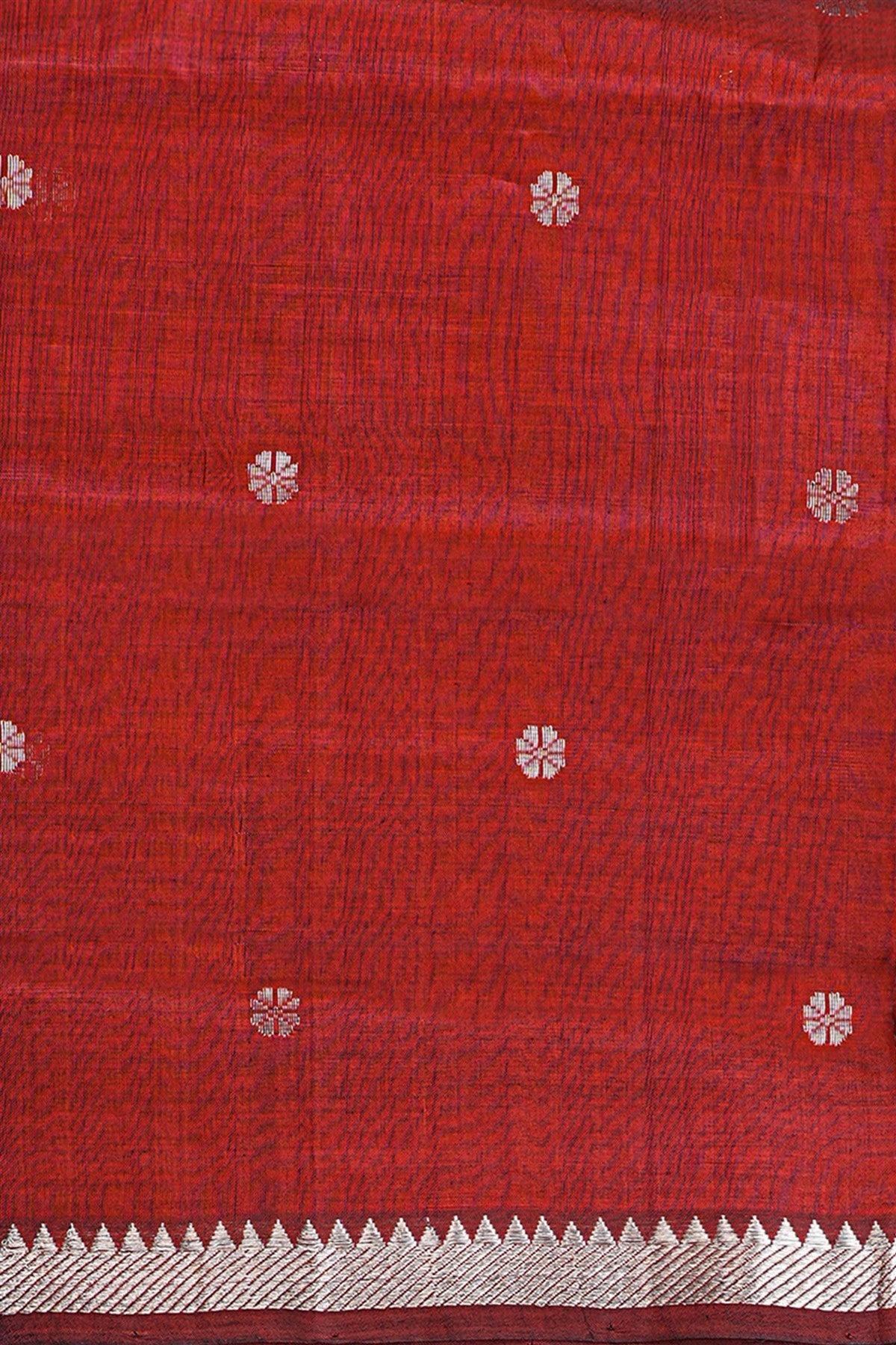 Sico Red And Black Floral Butta Dress Material