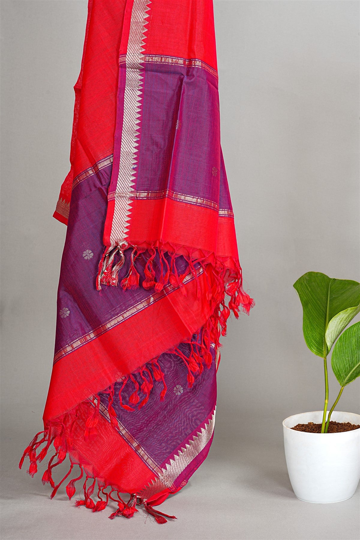 Sico Magenta Woven Butta Dress Material