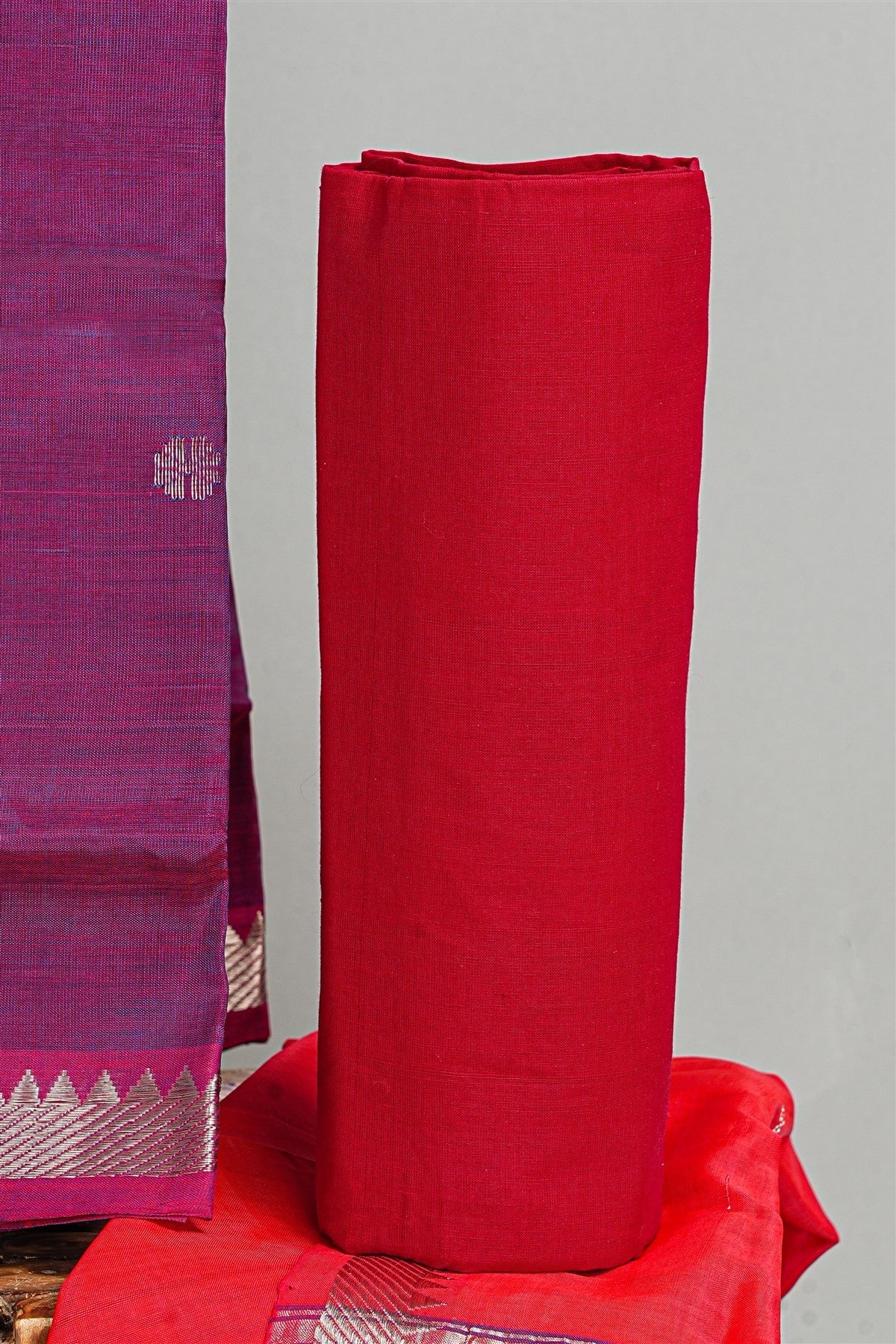 Sico Magenta Woven Butta Dress Material