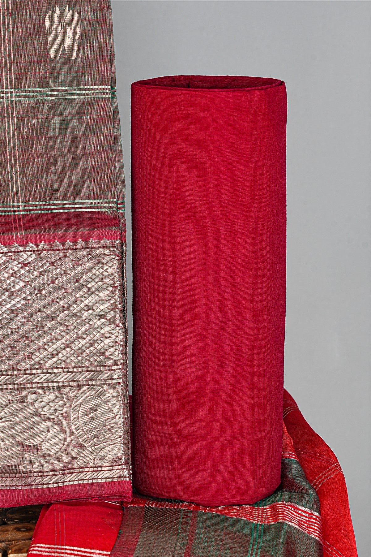 Sico Green Zari Border Dress Material