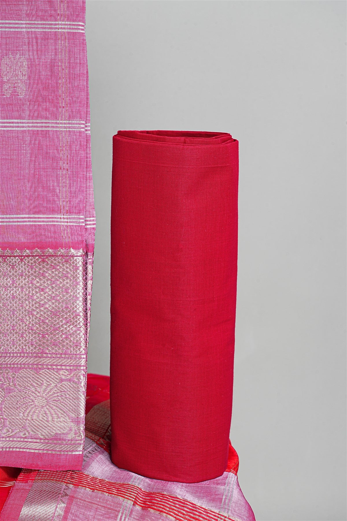 Sico Dusty Pink Zari Border Dress Material