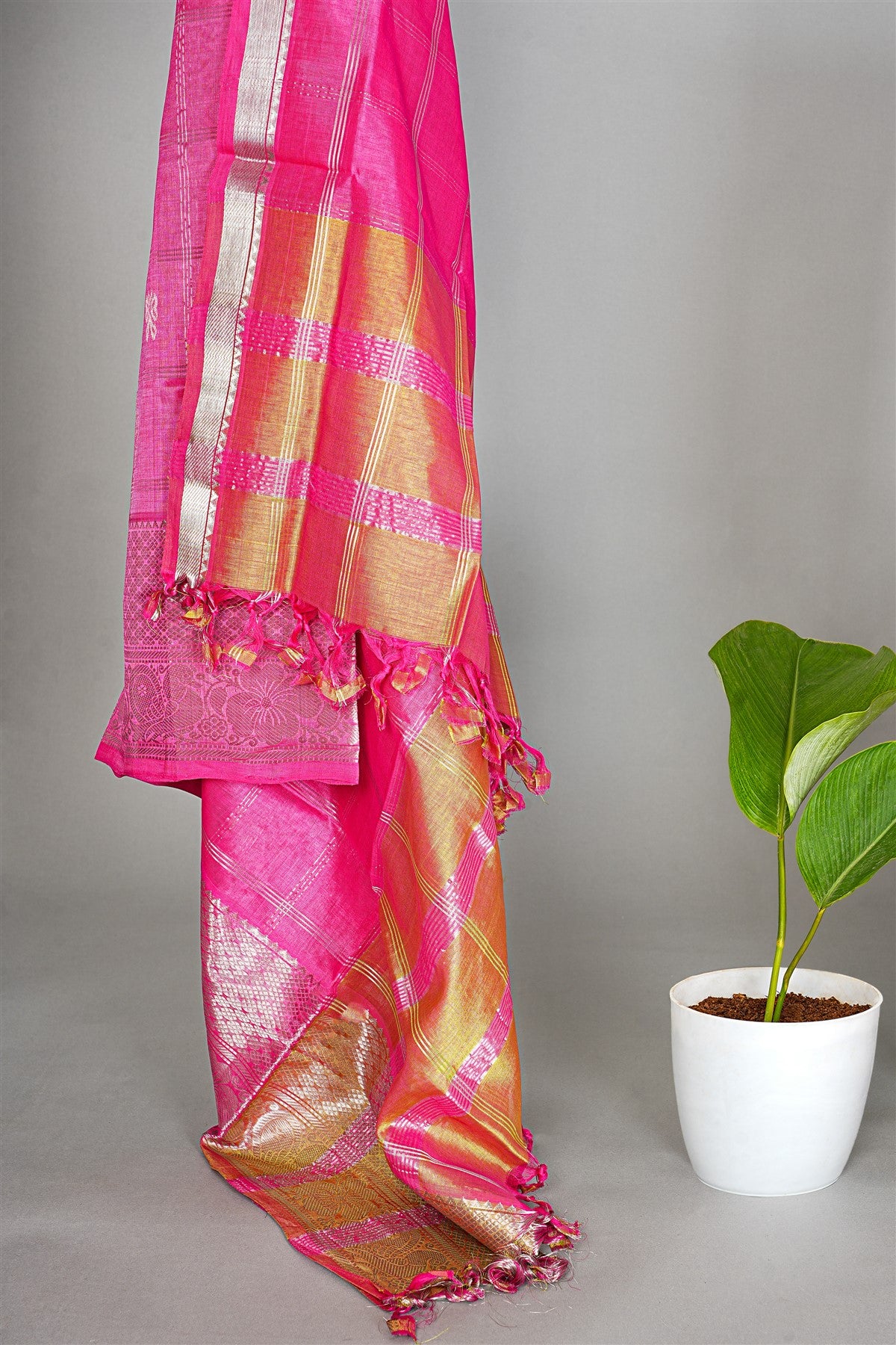 Sico Yellow Zari Border Dress Material