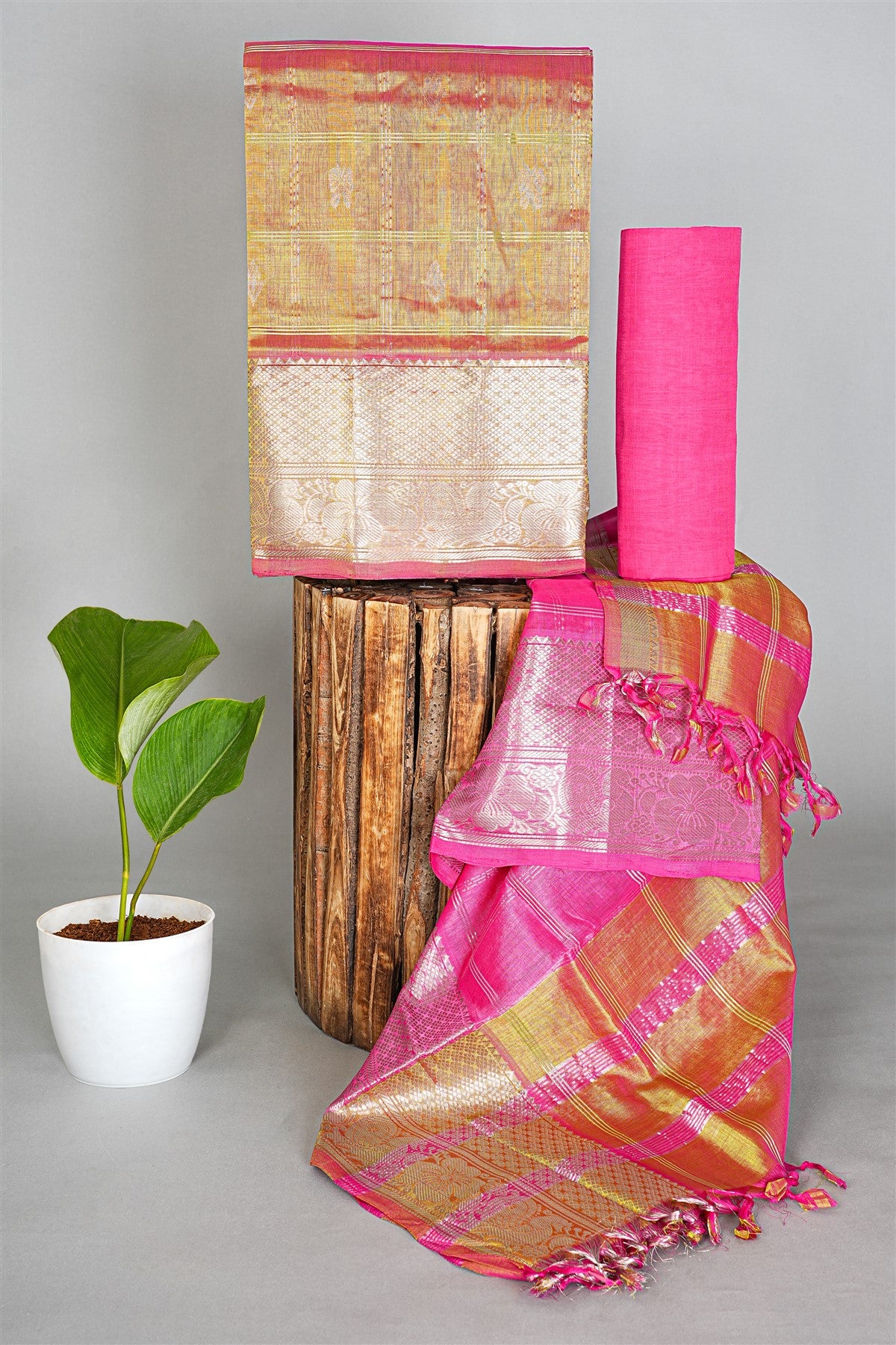 Sico Yellow Zari Border Dress Material