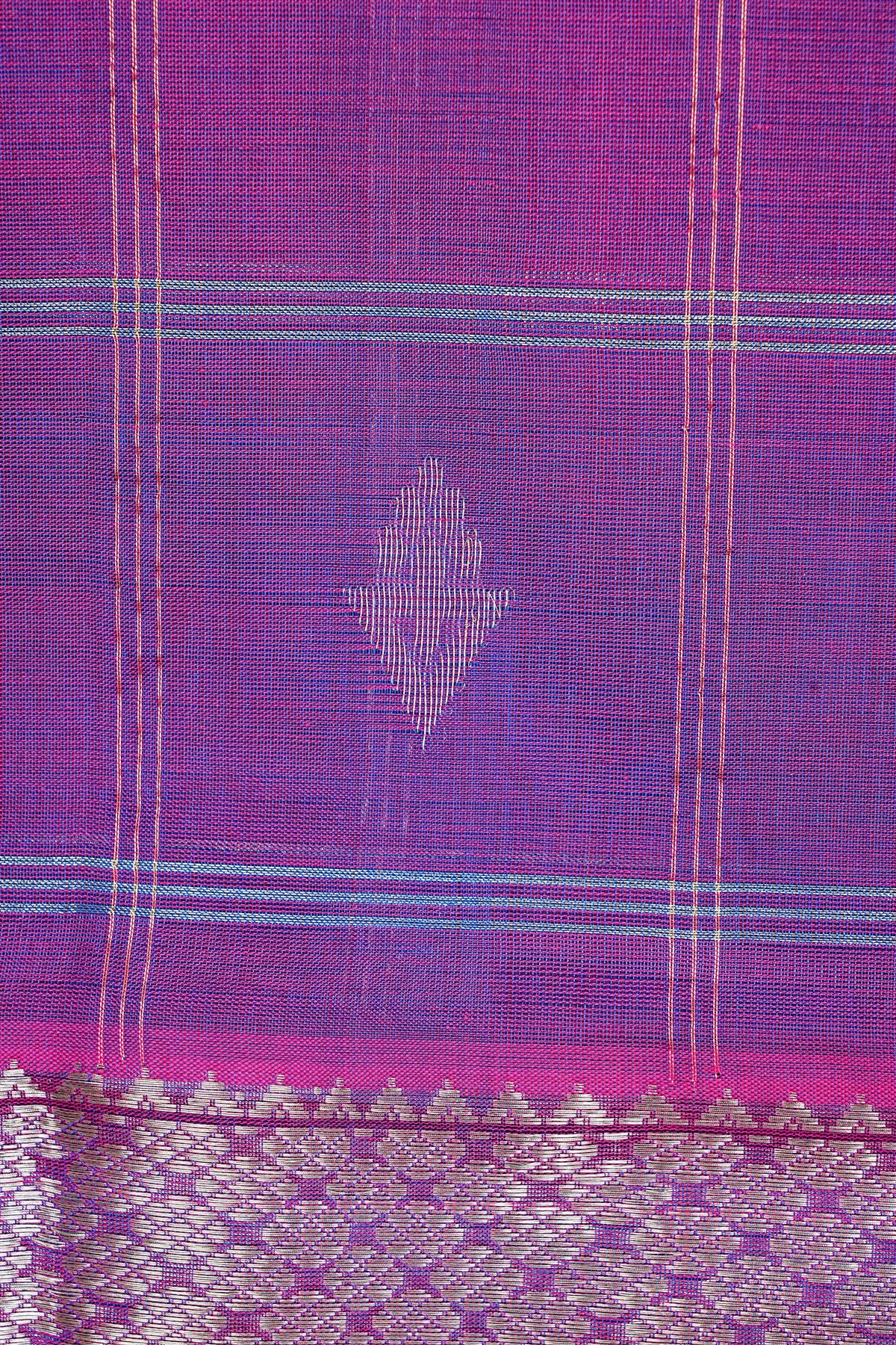 Sico Purple Woven Zari Check Dress Material