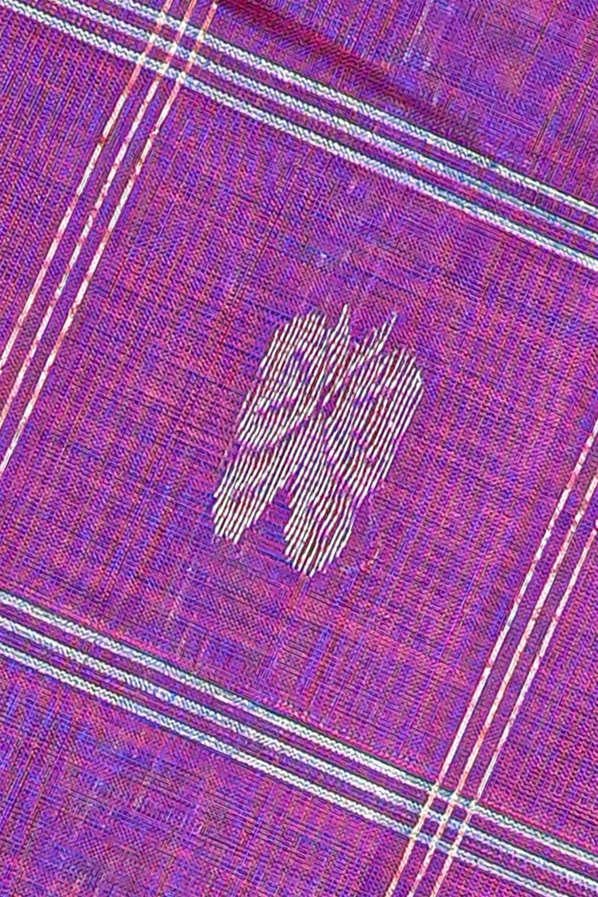 Sico Purple Woven Zari Check Dress Material
