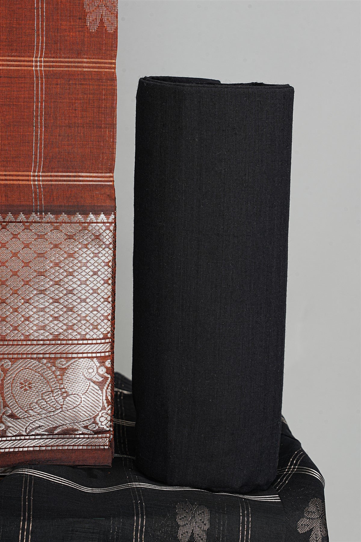 Sico Brown Zari Border Dress Material