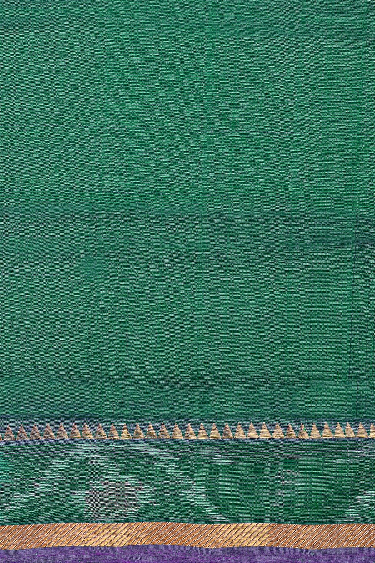 Sico Dark Green Ikat Border Dress Material