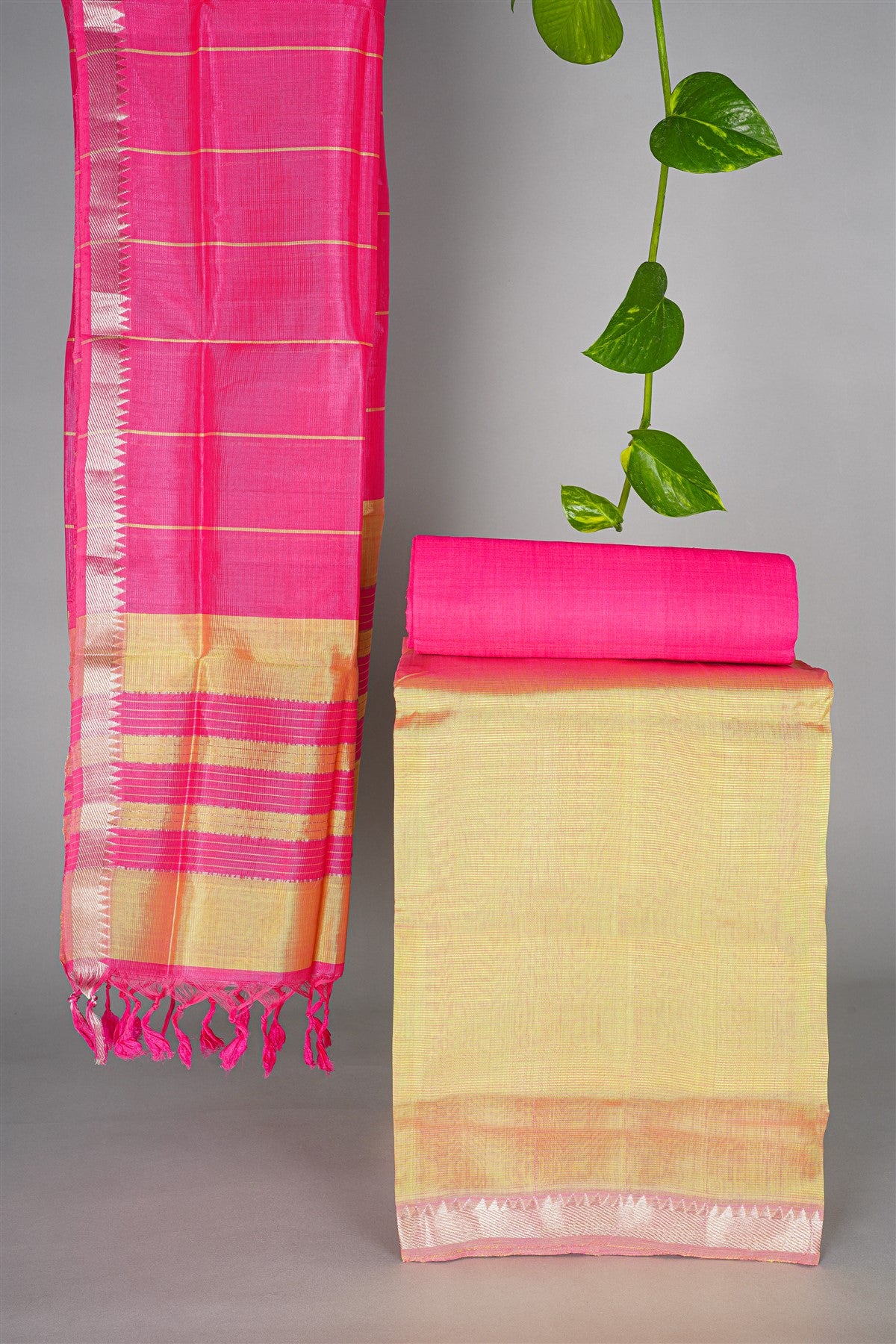 Sico Golden Zari Border Dress Material
