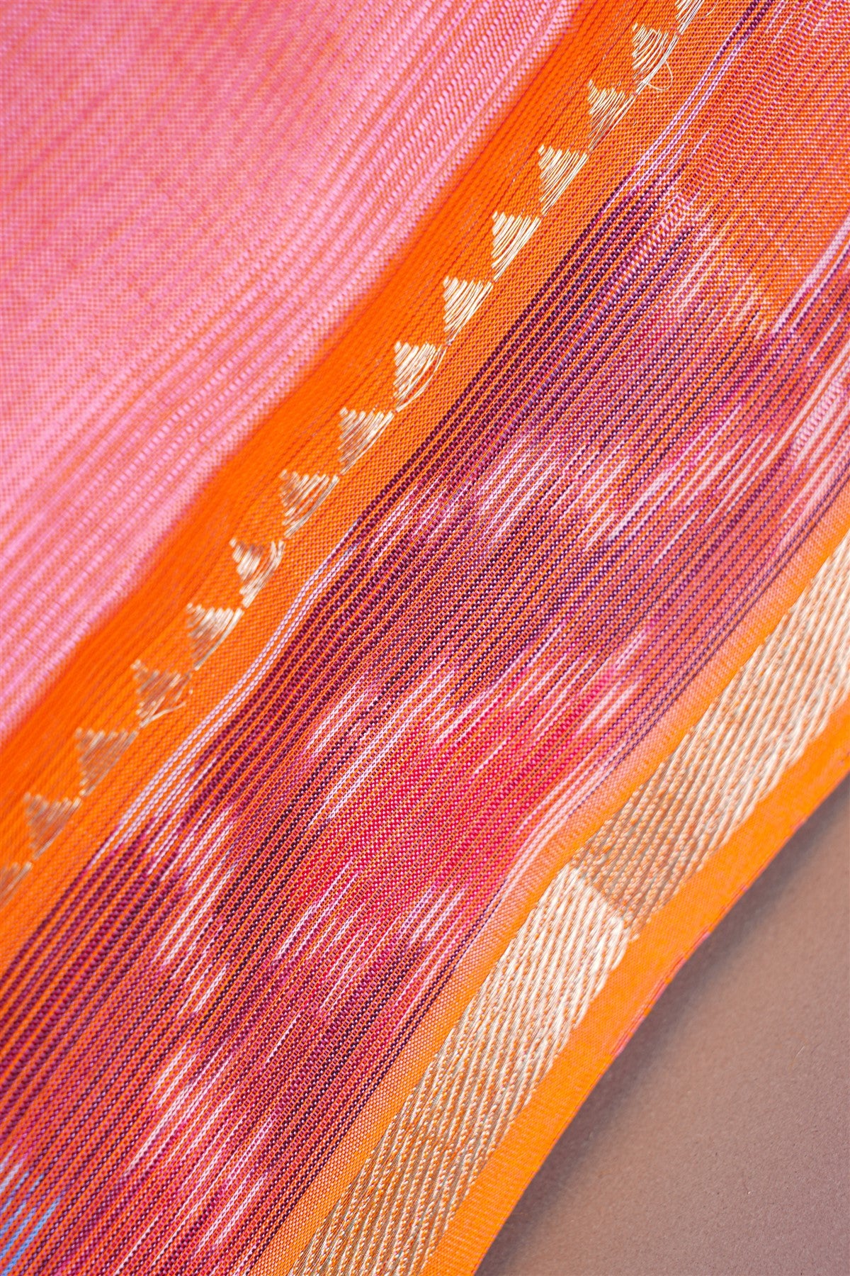 Sico Peach  Ikat Border Dress Material