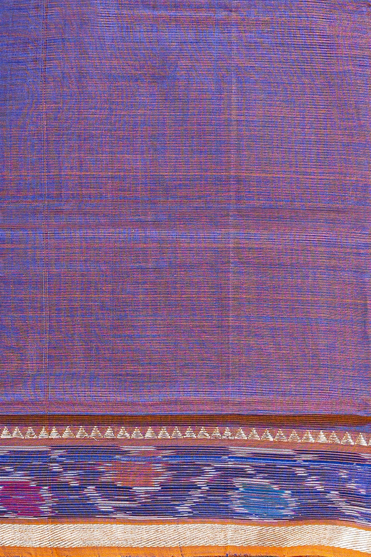 Sico Purple And Mustard Ikat Border Dress Material