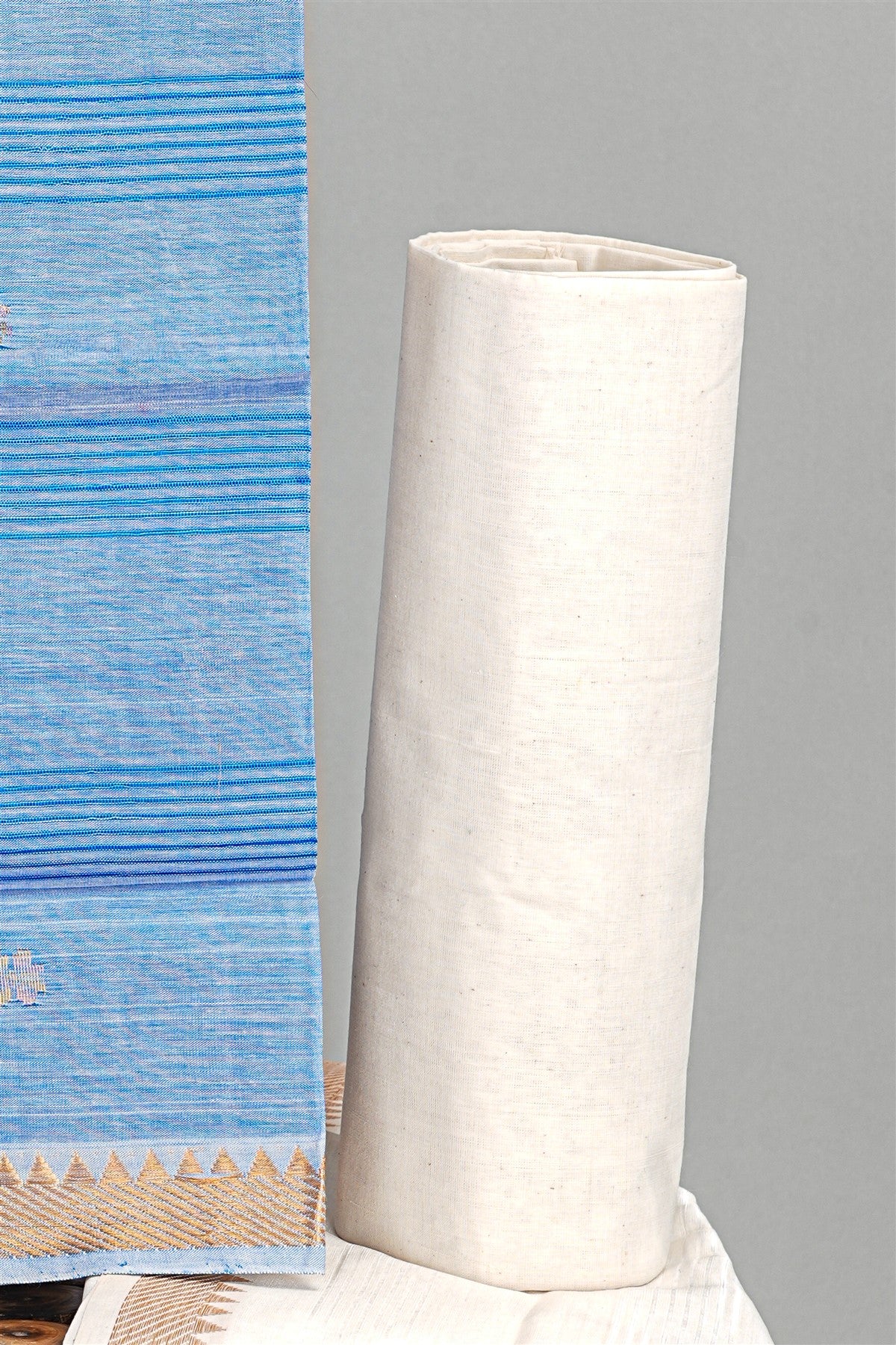 Sico Blue Woven Border Dress Material