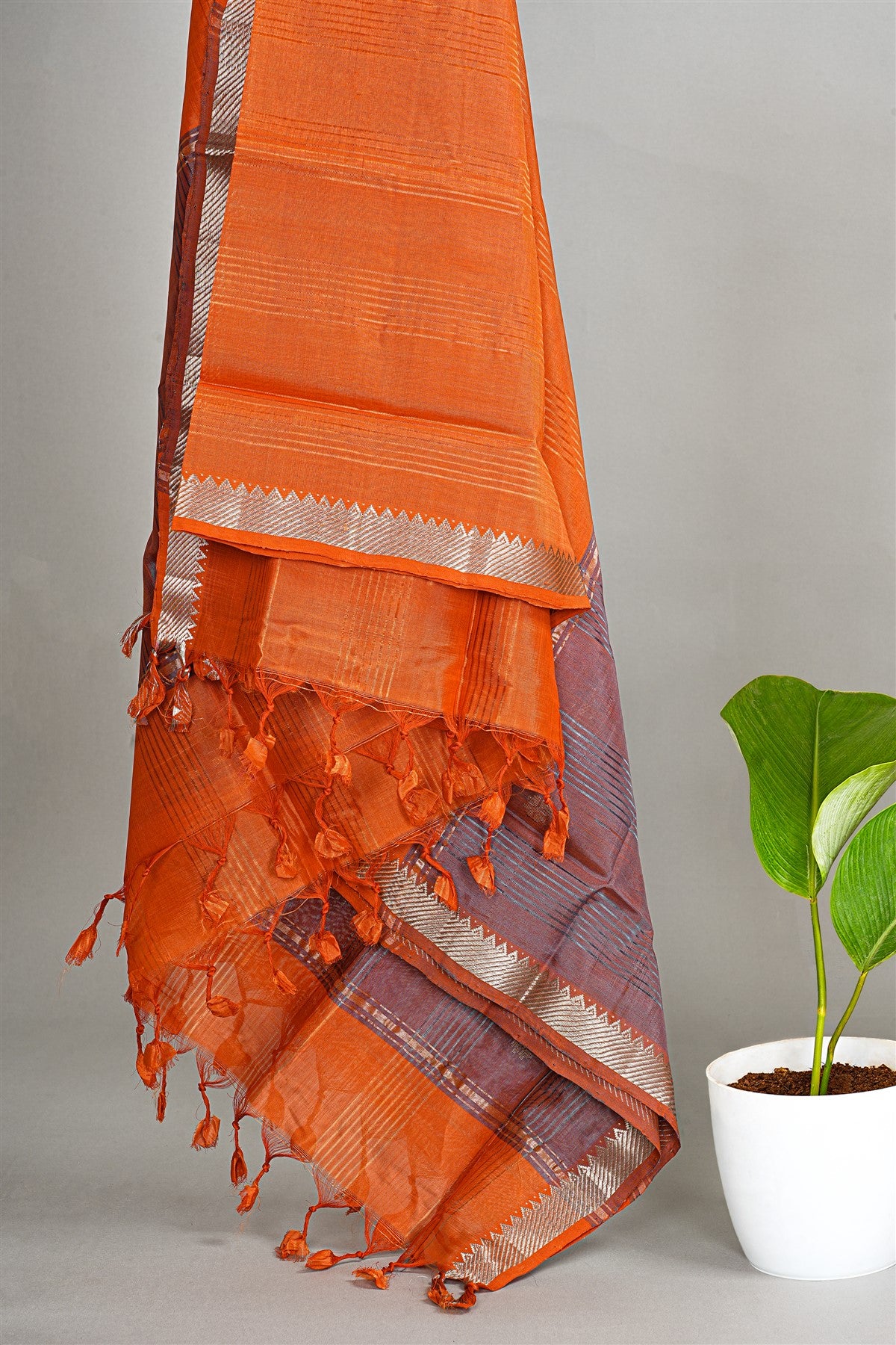 Sico Brown Woven Zari Butta Dress Material
