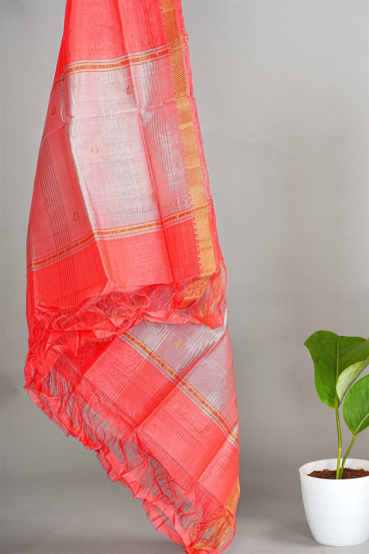 Sico Pink Zari Border Dress Material