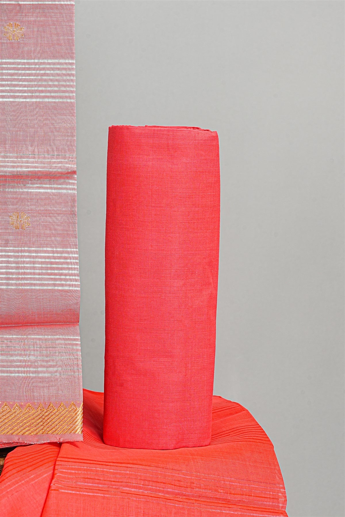 Sico Pink Zari Border Dress Material
