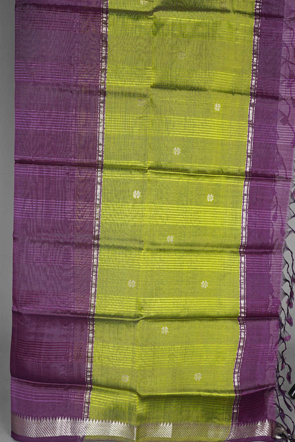 Sico Mehendi Green Zari Border Dress Material