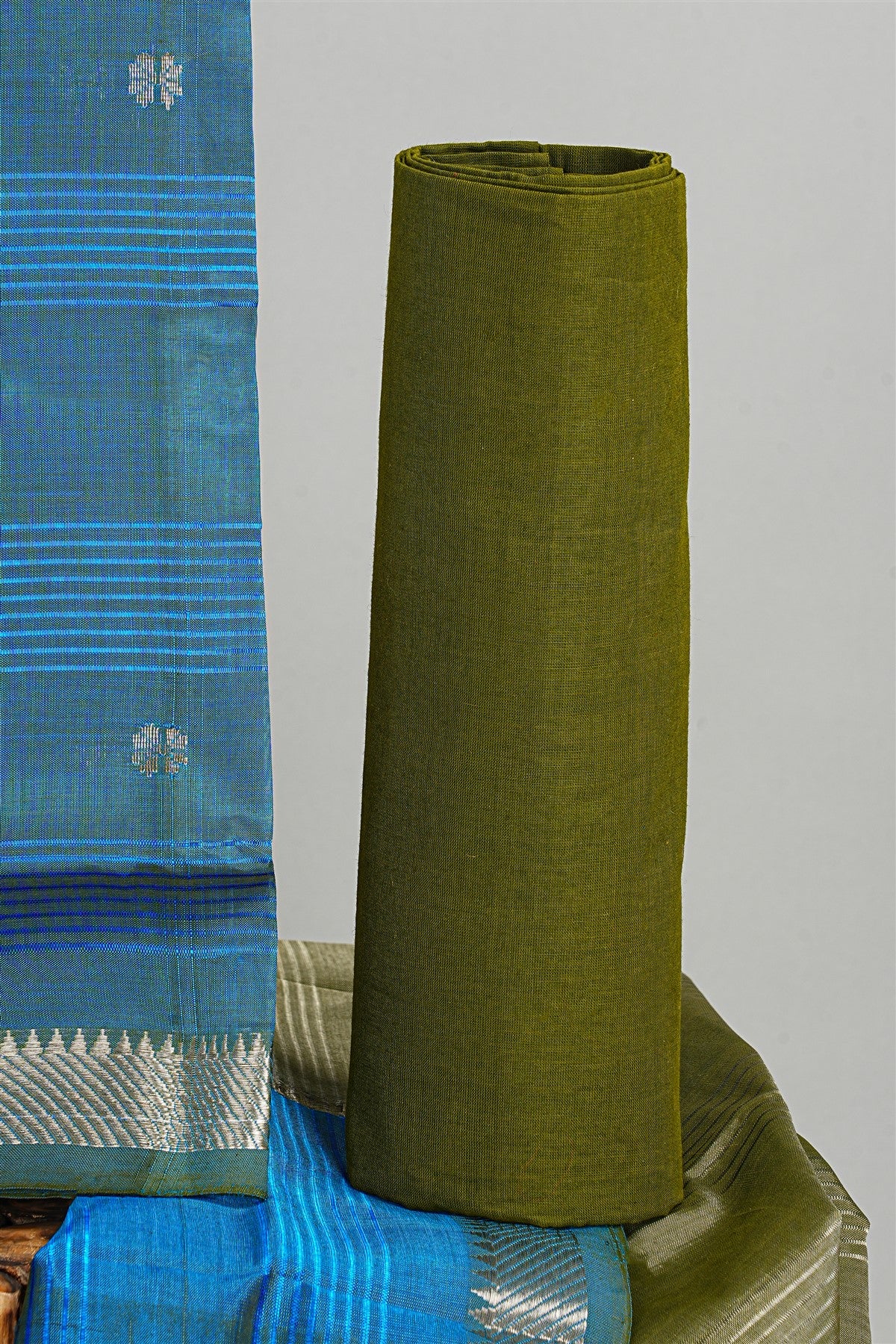 Sico Blue Woven Buta Dress Material