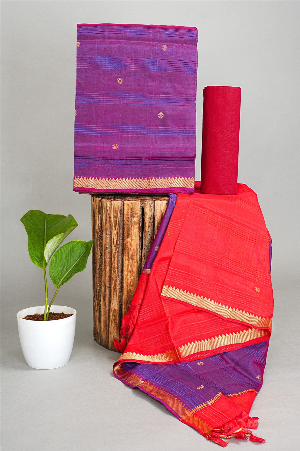 Sico Purple Dress Material