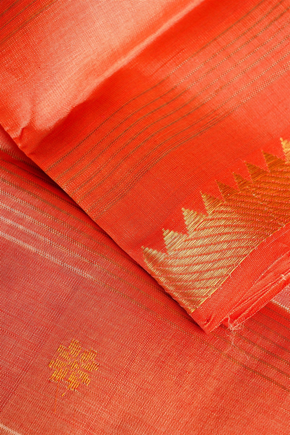 Sico Orange Zari Border Dress Material