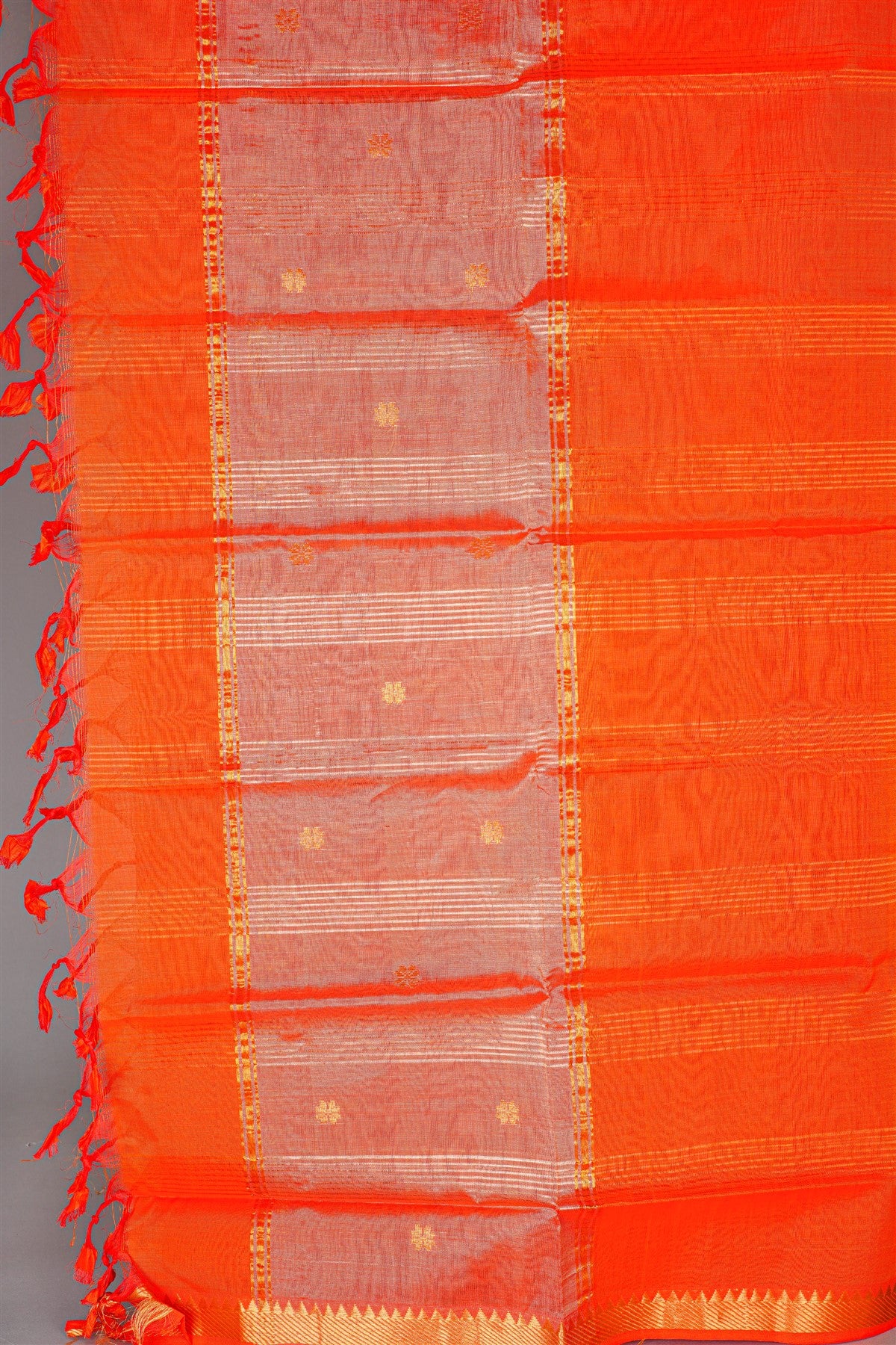 Sico Orange Zari Border Dress Material