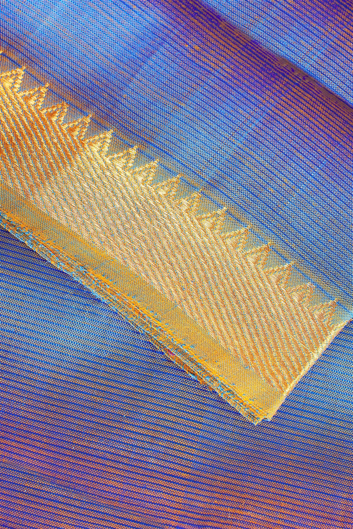 Sico Blue Zari Border Dress Material