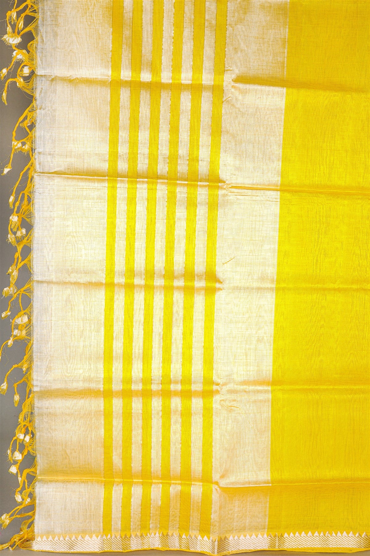 Sico Lemon Yellow Zari Border Dress Material