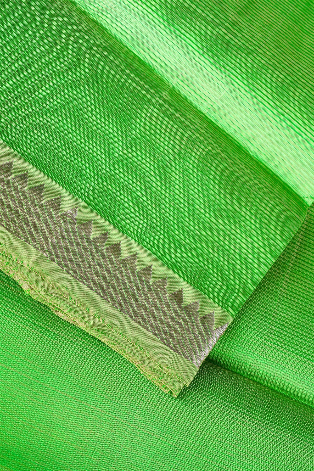Sico Parrot Green Zari Border Dress Material
