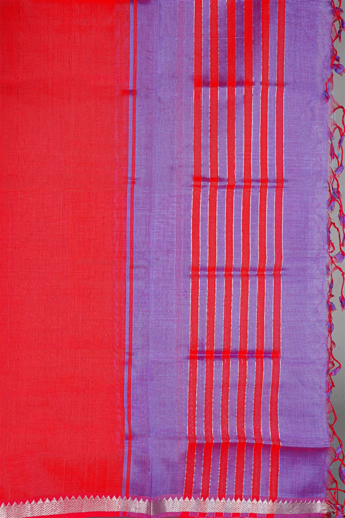 Sico Violet Zari Border Dress Material