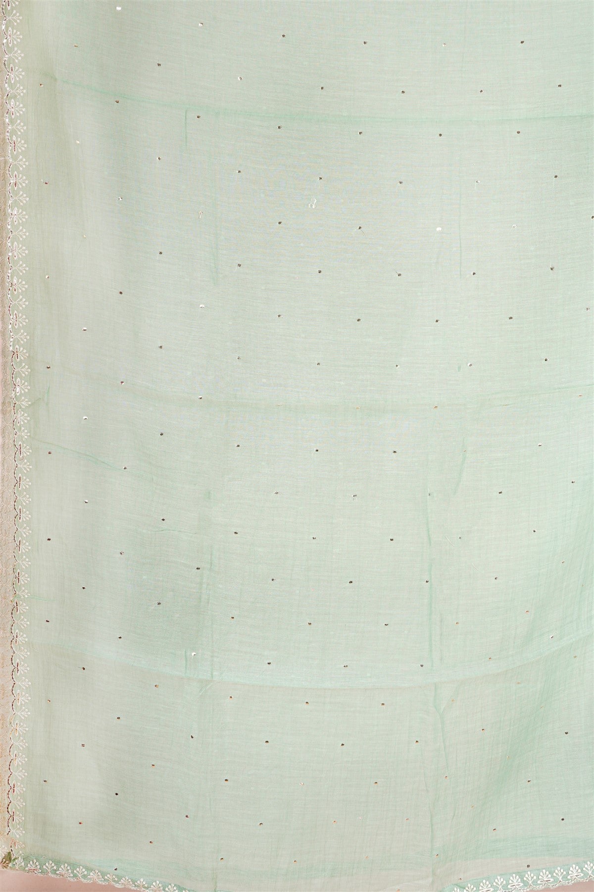 Chanderi Pista Green Embroidered Dress Material