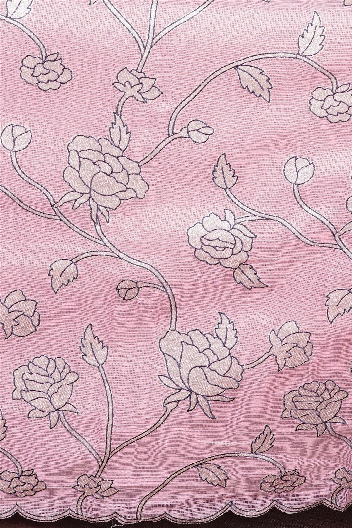 Kota Light Pink Floral Embroidered Dress Material