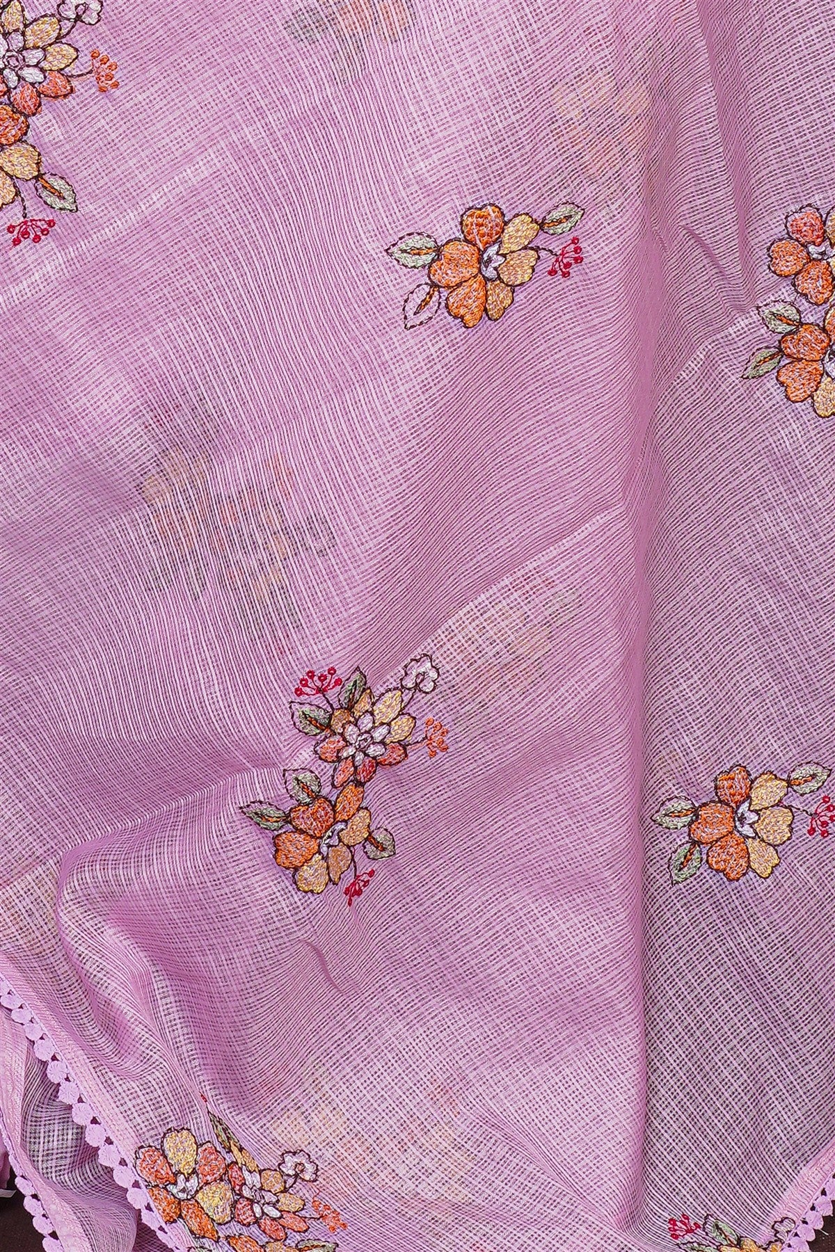 Kota Light Blue Floral Embroidered Dress Material