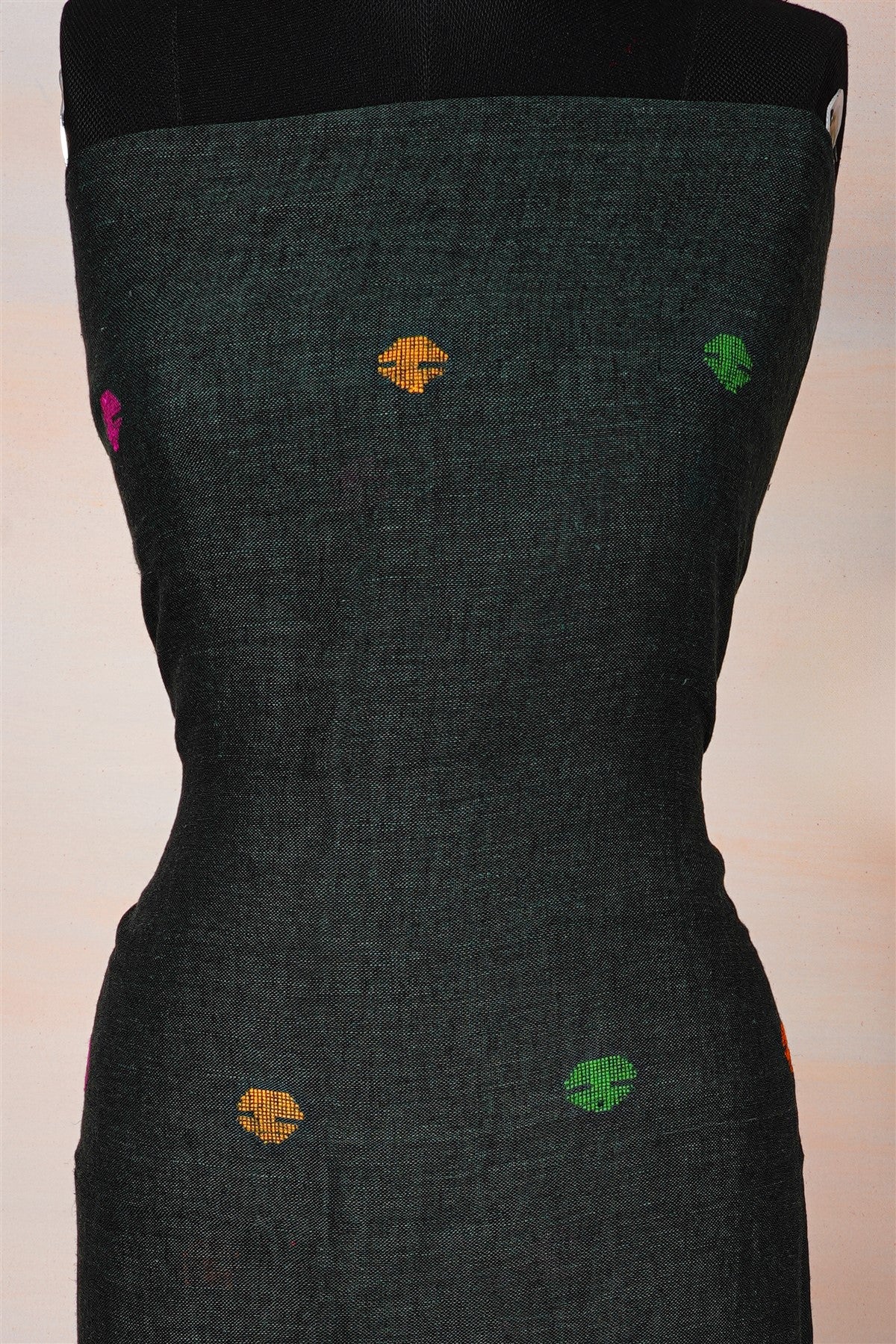 Jute Bottle Green Dress Material