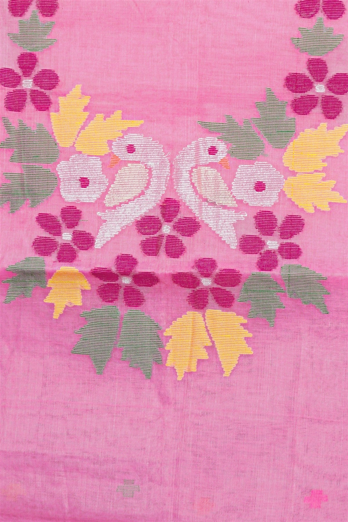 Chanderi Pink Jamdani Dress Material