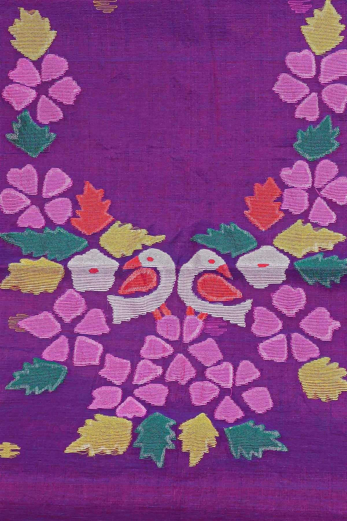 Chanderi Purple Jamdani Dress Material