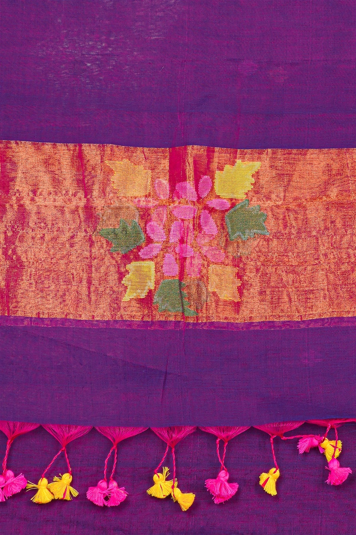 Chanderi Purple Jamdani Dress Material