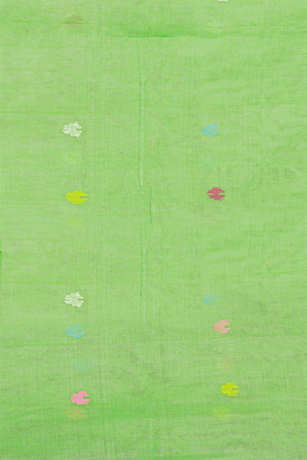Mul Chanderi Parrot Green Dress Material