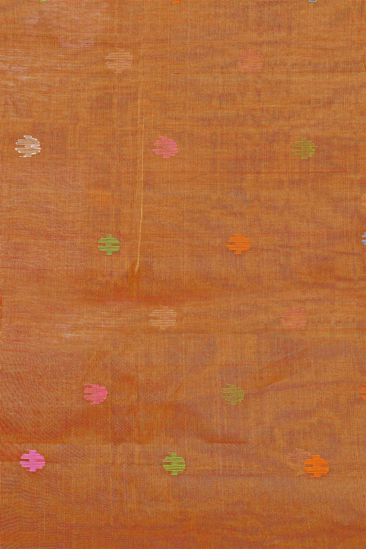 Mul Chanderi Rust Jamdani Dress Material