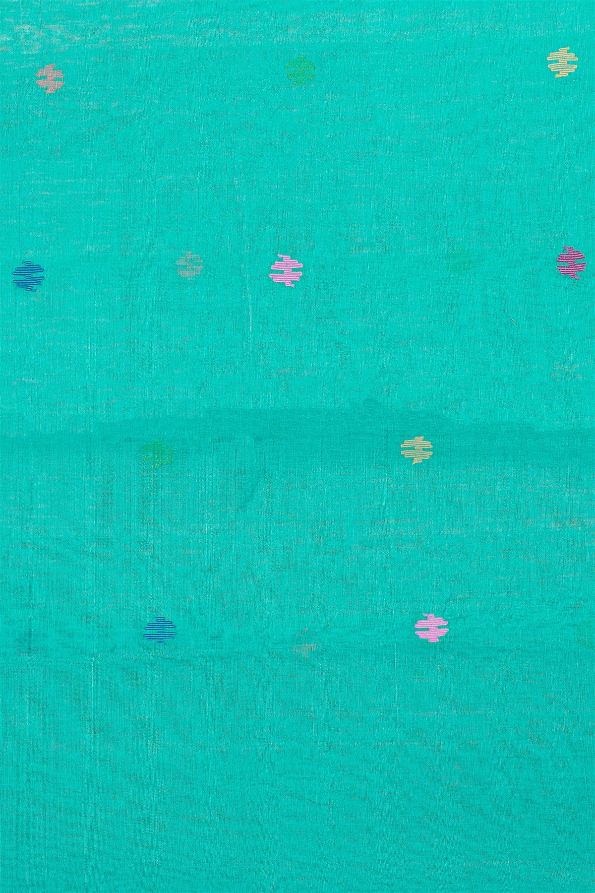 Mul Chanderi Sea Green Jamdani Dress Material