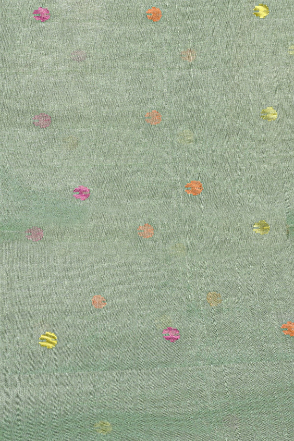 Mul Chanderi Light Green Jamdani Dress Material